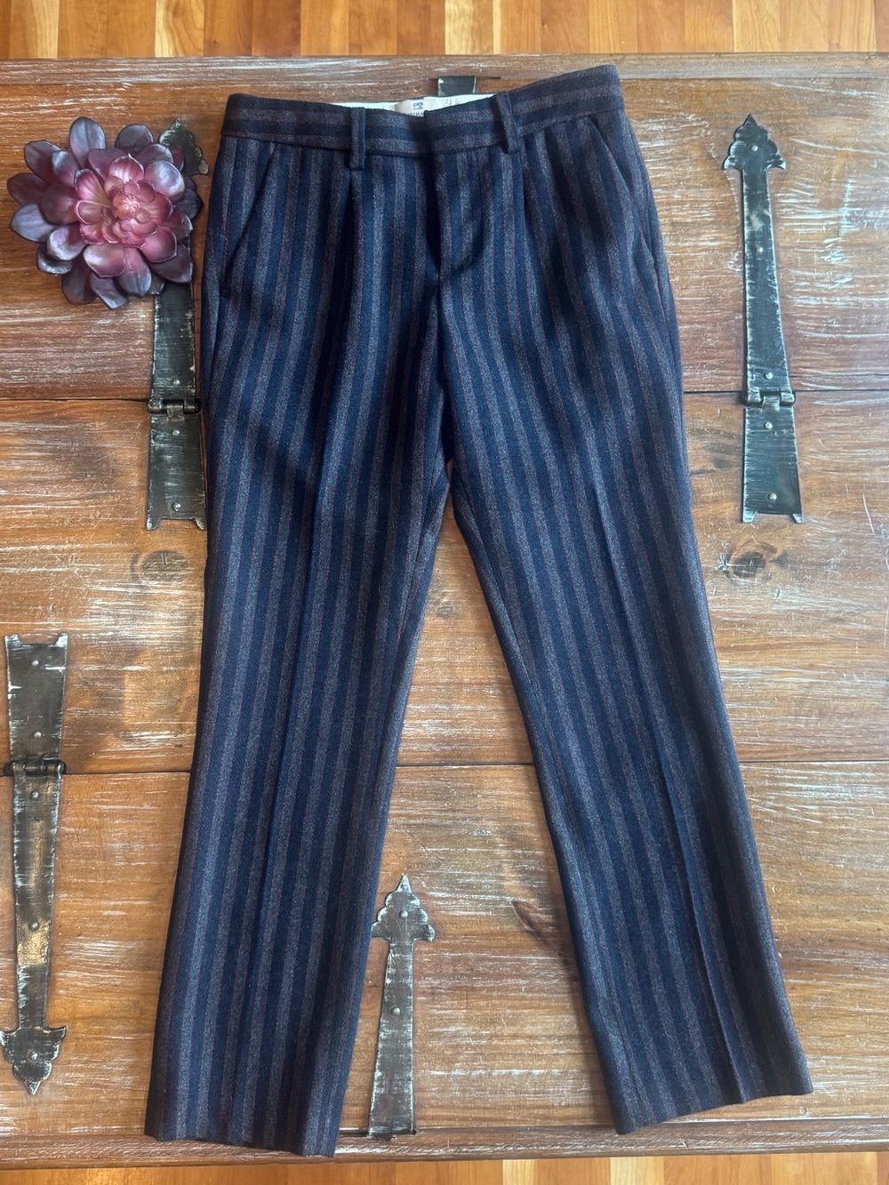 Scotch & Soda Navy and Charcoal Striped Boys Dress Pants